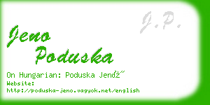 jeno poduska business card